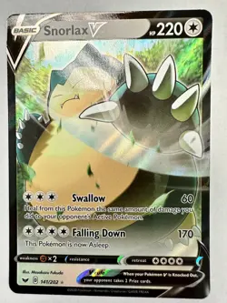 Pokemon TCG - Snorlax V 141/202 Full Art Rare Holo 2020 Sword & Shield NM/M - Image 1