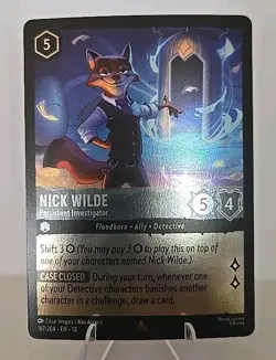 Nick Wilde Persistent Investigator 187/204 Disney Lorcana Whispers in the Well - Image 1