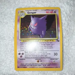 Pokemon Gengar Fossil Holo Rare 5/62 Stage 2 80 HP Card 1999 Wizards English - Image 1