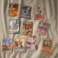 Pokemon TCG GX EX V Holo Full Art Card Lot Mewtwo Entei Reshiram 10 Cards - Image 1