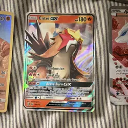 Pokemon TCG GX EX V Holo Full Art Card Lot Mewtwo Entei Reshiram 10 Cards - Image 4