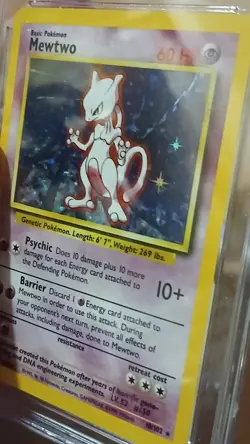 Pokemon TCG Mewtwo 10/102 Base Set Holo Rare 1999 CGC 6.5 Card Stock - Image 3