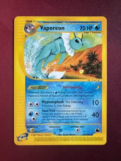 VAPOREON 33/144 Skyridge E-SERIES NON-HOLO rare Pokemon TCG card - READ - Image 1