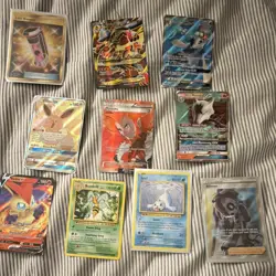 Pokemon TCG GX EX V Holo Full Art Card Lot Victini Beedrill Eevee 10 Cards - Image 1