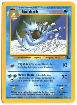 Golduck 35/62 - Fossil Unlimited LP Pokemon TCG - Image 1