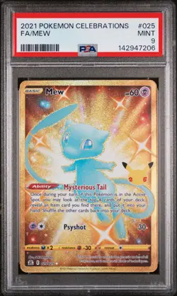 2021 POKEMON CELEBRATIONS #025 FULL ART/MEW PSA 9 - Image 1
