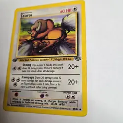 Pokemon TCG Jungle 1st Edition Uncommon: Tauros 47/64 MP - Image 3