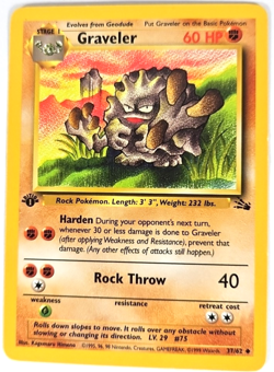 Pokemon TCG Graveler 1999 Wizards Of The Coast First Edition Fossil Set #37/62 - Image 1
