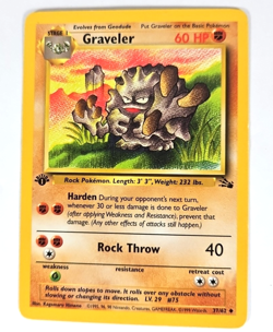 Pokemon TCG Graveler 1999 Wizards Of The Coast First Edition Fossil Set #37/62 - Image 3
