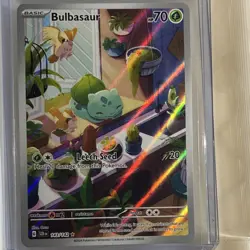 Pokemon Bulbasaur Secret Rare Full Art Holo 143/142 Scarlet & Violet 151 - Image 1