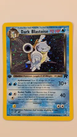 Pokemon Dark Blastoise Team Rocket 3/82 1st Edition Holo Rare – LP - Image 1