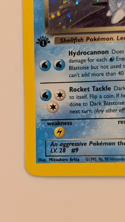 Pokemon Dark Blastoise Team Rocket 3/82 1st Edition Holo Rare – LP - Image 4