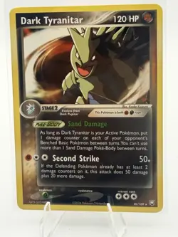 Pokemon Dark Tyranitar 120 HP Rare Team Rocket Returns 20/109 2004 English - Image 1