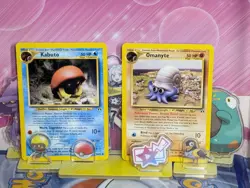 Kabuto 56/75 & Omanyte 60/75 Neo Discovery Unlimited Pokemon Tcg LP - Image 1