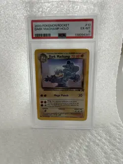 2000 Pokemon Rocket Dark Machamp #10 Holo Rare TCG Card PSA EX-MT 6 - Image 1