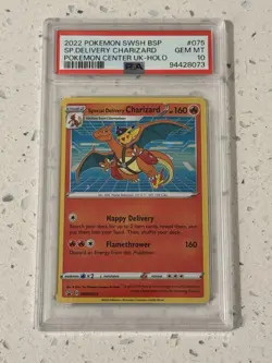 Pokemon TCG Special Delivery Charizard Holo Card SWSH075 PSA 10 - Image 1