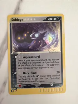 Pokemon TCG/CCG Sableye #10/100 EX Sandstorm Holo Rare Card Vintage E card - Image 1