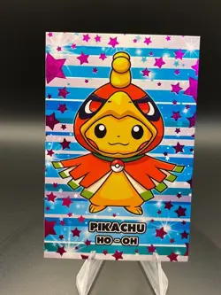 Poncho Pikachu Ho-Oh Pink Holo Pokemon 2024 Card Database Merry Christmas Peru - Image 3