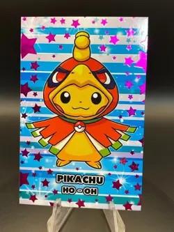 Poncho Pikachu Ho-Oh Pink Holo Pokemon 2024 Card Database Merry Christmas Peru - Image 4