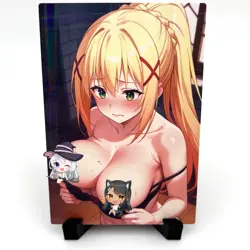 KonoSuba Darkness Sexy Hot Anime Waifu Girl Doujin Lewd Goddess Story Art Card - Image 1