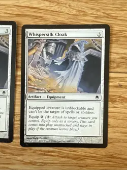 MTG Magic the Gathering Whispersilk Cloak (160/165) Darksteel LP Lot Of 2 - Image 2