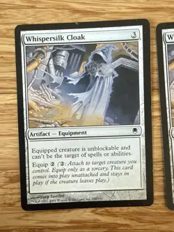 MTG Magic the Gathering Whispersilk Cloak (160/165) Darksteel LP Lot Of 2 - Image 3