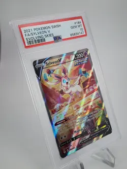PSA 10 2021 POKEMON SWORD & SHIELD EVOLVING SKIES SYLVEON V 184 FULL ART - Image 2