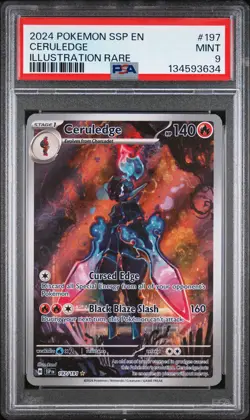 2024 POKEMON SSP EN-SURGING SPARKS ILLUSTRATION RARE #197 CERULEDGE PSA 9 - Image 1