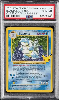 2021 POKEMON CELEBRATIONS CLASSIC COLL #2 BLASTOISE-HOLO PSA 10 - Image 1
