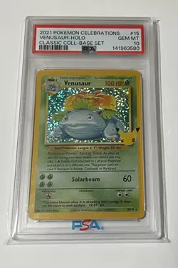 2021 POKEMON CELEBRATIONS CLASSIC COLL #15 VENUSAUR-HOLO PSA 10 - Image 1
