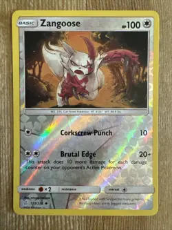 Zangoose 173/236 Sm-Cosmic Eclipse Reverse Holo Pokemon NM - Image 1