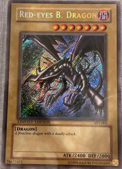Red Eyes Black Dragon TCG Foil Limited Edition Secret Rare Yu-Gi-Oh! BPT-005 - Image 1