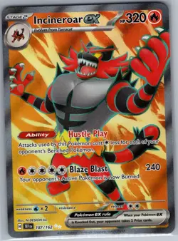 Incineroar ex 187/162 SV05: Temporal Forces - Pokemon Card - NM - Image 1