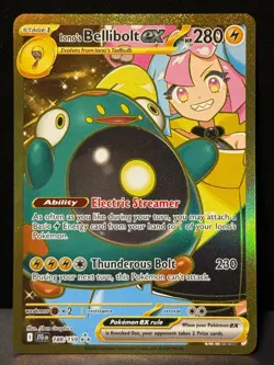 Iono's Bellibolt ex 188/159 SV Journey Together Gold Holo Pokemon Card AA9 LP1 - Image 1