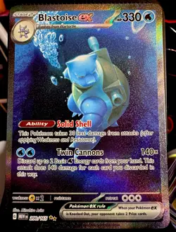 Pokemon TCG Blastoise EX Holo Ultra Rare Card 200/165 NM Near Mint 151 2023 ⭐⭐ - Image 1