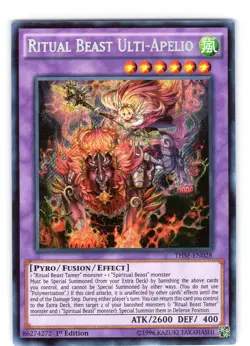 Yu-Gi-Oh TCG Ritual Beast Ulti-Apelio THSF-EN028 1st Edition Secret Rare Card NM - Image 1