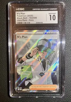 N's Plan 163/086 SV: Black Bolt Ultra Rare Pokemon Card - Image 1