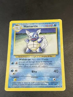Pokemon TCG - Wartortle - 42/102 - Uncommon (Shadowless) - Base Set Trading Card - Image 3