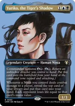 MTG English Yuriko, the Tiger's Shadow (Borderless) NM Foil Commander Masters - Image 1