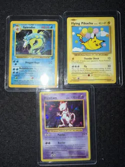 Pokemon 3 Card Lot! Gyrados, Flying Pikachu, Mewtwo Cracked Ice! - Image 1