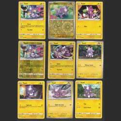 Toxel Pokemon Card Collection Set of 9 English Cards Reverse Holo Rare Lightning - Image 1