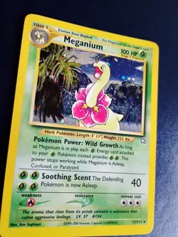 Pokemon TCG Meganium 11/111 Neo Genesis Holo Rare English Vintage 2000 NM - Image 3