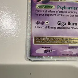 Pokemon Mewtwo LV.X DP28 Black Star Promo Holo Level Up Diamond & Pearl 2008 - Image 5