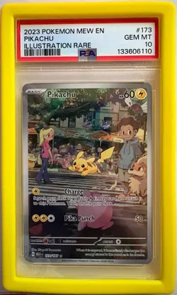2023 POKEMON MEW EN-151 ILLUSTRATION RARE #173 PIKACHU PSA 10 - Image 1