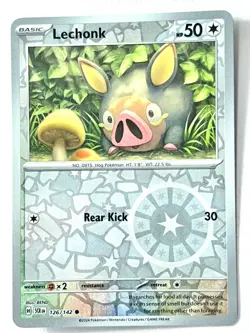 Lechonk 126/142 Reverse Holo Common - Stellar Crown Pokemon TCG - Near Mint NM - Image 1