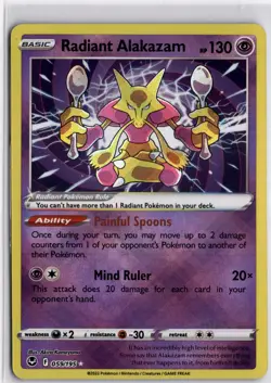 Radiant Alakazam Silver Tempest 059/195 Sword & Shield Pokemon TCG HOLO Rare - Image 1
