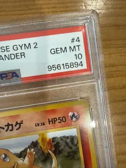 PSA 10 GEM MINT Blaine's Charmander No.004 Japanese Pokemon Gym Heroes 2 - Image 3