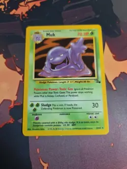 Pokemon Fossil Muk #13/62 Holo Rare Damaged HP/Unlimited 1999 Wizards WOTC - Image 1
