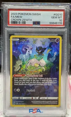 2023 POKEMON SWORD & SHIELD CROWN ZENITH #GG10 FULL ART/MEW PSA 10 - Image 1