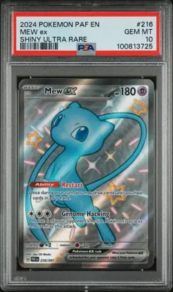 2024 POKEMON PAF EN-PALDEAN FATES SHINY ULTRA RARE #216 MEW EX PSA 10 - Image 1